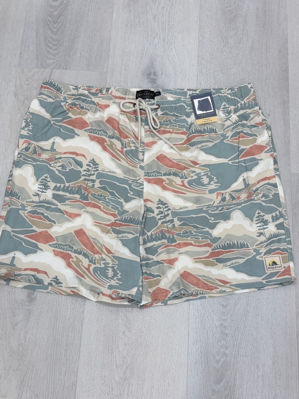 Pendleton Landscape Shoreside Swim Trunks 7” UPF 50+ Built-In Liner Mens XL